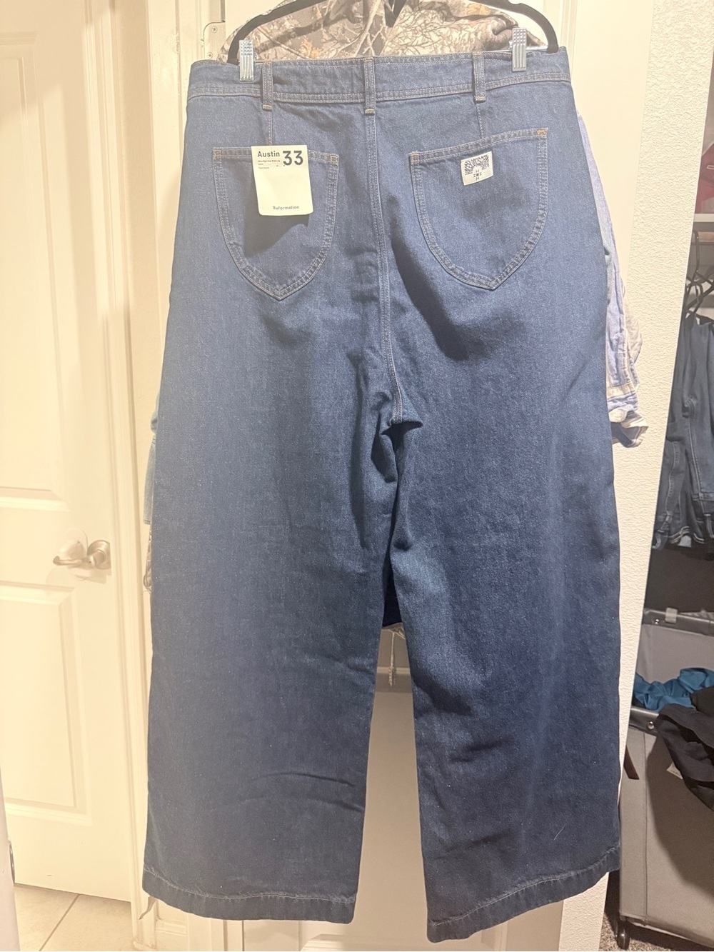 Reformation x Kacey Musgraves Austin Ultra High Rise Wide Leg Jeans Sz 33 Elwood - Picture 4 of 11